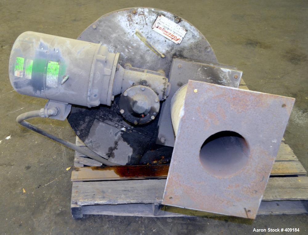 Used Foremost Crammer Feeder, Model CF1A, Carbon Steel. Coned hopper approximate 32" diameter x 18" deep. Approximate 3" diameter feed screw driven by an approximate 3hp, 3/60/220/440 volt, 1200 rpm ...