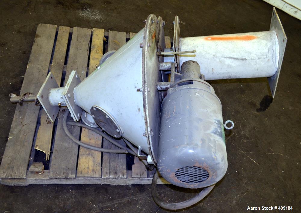 Used Foremost Crammer Feeder, Model CF1A, Carbon Steel. Coned hopper approximate 32" diameter x 18" deep. Approximate 3" diameter feed screw driven by an approximate 3hp, 3/60/220/440 volt, 1200 rpm ...