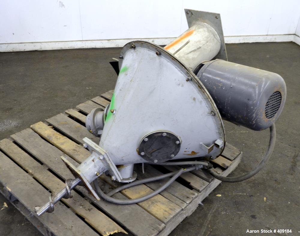 Used Foremost Crammer Feeder, Model CF1A, Carbon Steel. Coned hopper approximate 32" diameter x 18" deep. Approximate 3" diameter feed screw driven by an approximate 3hp, 3/60/220/440 volt, 1200 rpm ...