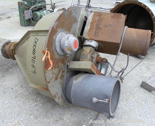 Used Crammer Feeder, Carbon Steel. Approximate 40" diameter x 10" straight side x 33" coned bottom. 2" diameter shaft, driven by a 1 HP, 3/60/208-230/460 Volt, 1735 RPM motor thru reducer. 6" center ...