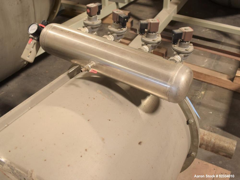 Used Grace-M Plastic Solution Stainless Steel Agitated Loading Hopper. With mounting frame.