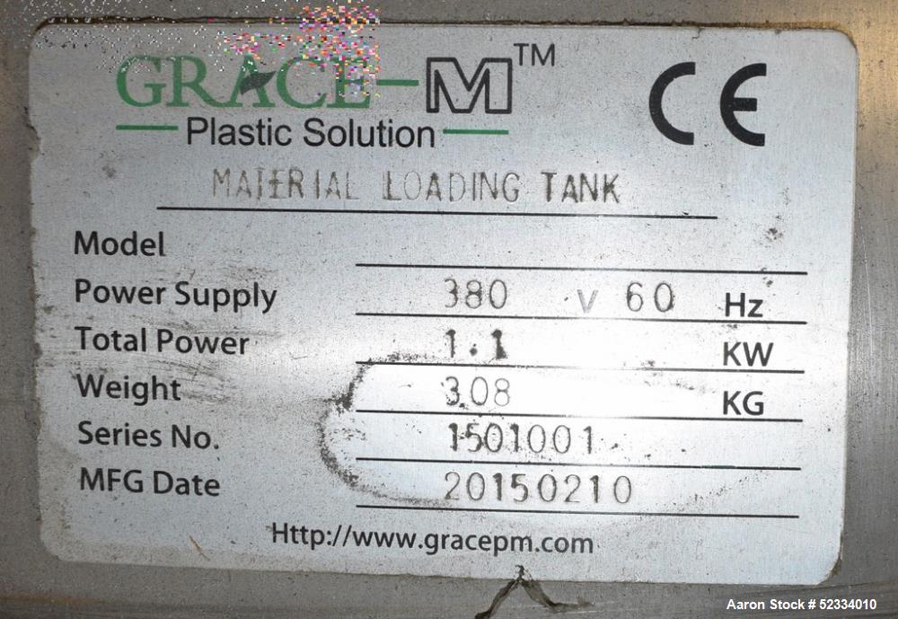 Used Grace-M Plastic Solution Stainless Steel Agitated Loading Hopper. With mounting frame.