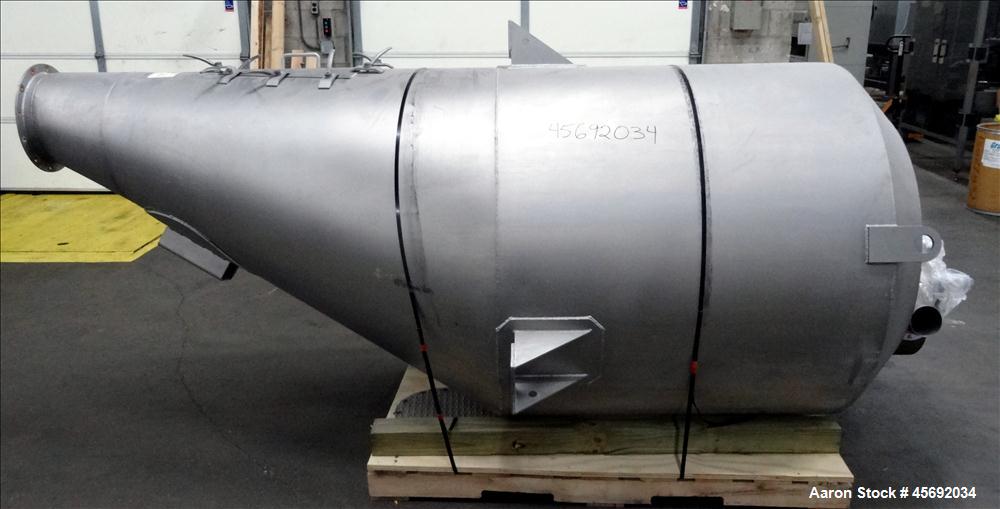 Used Shick Tube-Veyor Corporation Scale Hopper, Model Eccentric, Stainless Steel. Approximately 73.7 cubic feet. Equipped with diverter valve, quick release 16" long side cover. (2) 12", 3-5/8" top o...