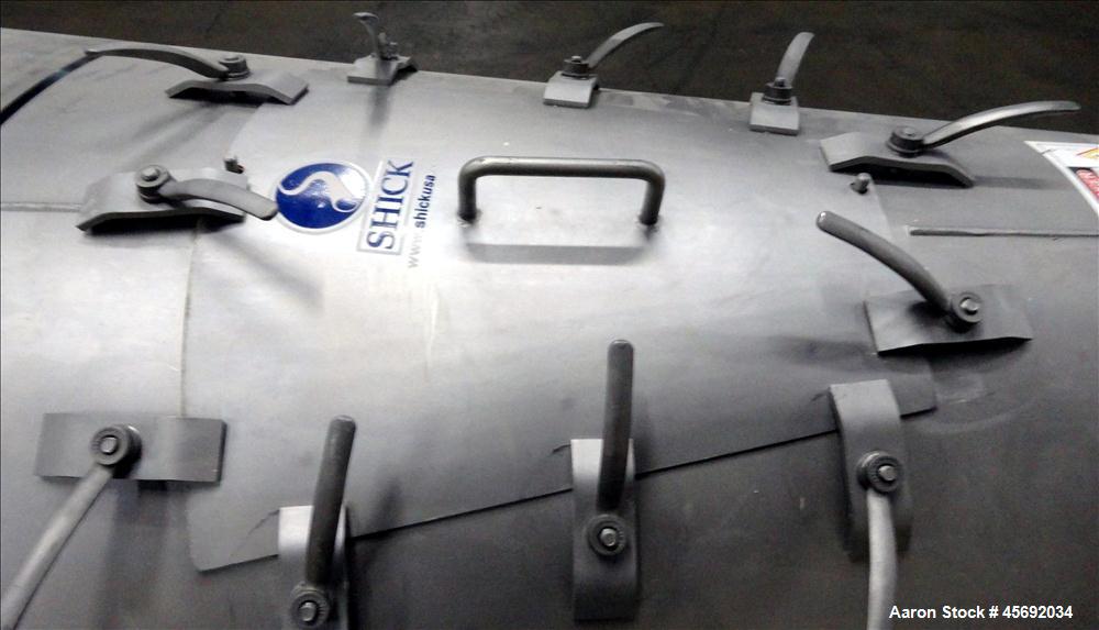 Used Shick Tube-Veyor Corporation Scale Hopper, Model Eccentric, Stainless Steel. Approximately 73.7 cubic feet. Equipped with diverter valve, quick release 16" long side cover. (2) 12", 3-5/8" top o...