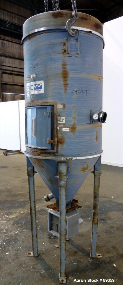Used- Whitlock Insulated Drying Hopper, 800 Pound Capacity, Model DH-23.0FI, Carbon Steel. Approximately 30" diameter x 48" ...