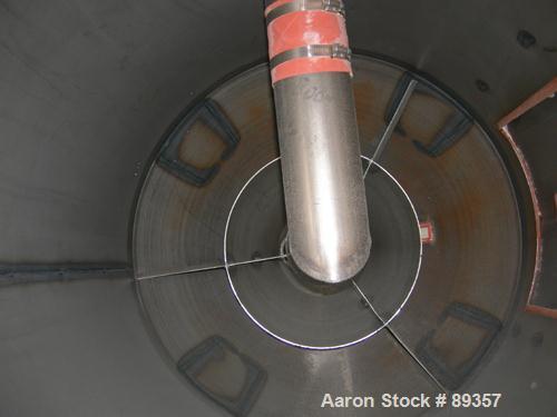 Used Whitlock Insulated Drying Hopper, 800 pound capacity, model DH-800F, carbon steel. Approximately 30" diameter x 48" straight side. Removable top, coned bottom, side access door, center bottom ou...
