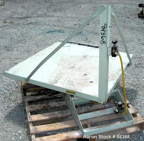 USED: IMS low profile Gaylord platform tilter, model 25-5000, 2000pound capacity. 44" x 44" bed. Operation 20-100 psi air requirement.