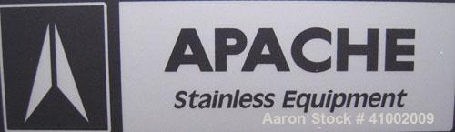 Used Apache Stainless Box Dumper, 304 Stainless Steel. Dump area 42" wide x 49" deep x 54" high. Dual ram, hydraulically driven, no power pack. Approximate 48" dump height. Mounted on a stainless ste...