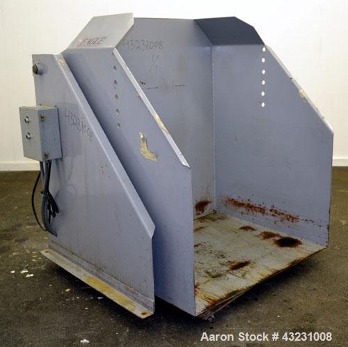 Used The Eagle Group Hydraulic Gaylord Dumper, Model 30-25, Carbon Steel. Approximately 48" wide x 41-3/4" deep x up to approximately 50-1/2’’ tall container capacity. Lift capacity approximately 250...