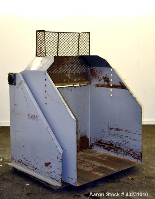 Used The Eagle Group Hydraulic Gaylord Dumper, Model 30-25, Carbon Steel. Approximately 48" wide x 41-3/4" deep x up to approximately 50-1/2’’ tall container capacity. Lift capacity approximately 250...