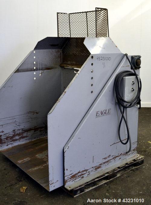 Used The Eagle Group Hydraulic Gaylord Dumper, Model 30-25, Carbon Steel. Approximately 48" wide x 41-3/4" deep x up to approximately 50-1/2’’ tall container capacity. Lift capacity approximately 250...