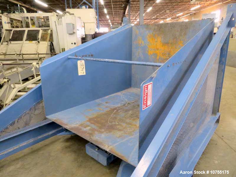 Used Ensign Model 39-3000 Box Dumper – 2500 lb Capacity, 138” Dump Height, 48” Bucket, Hydraulic Pump