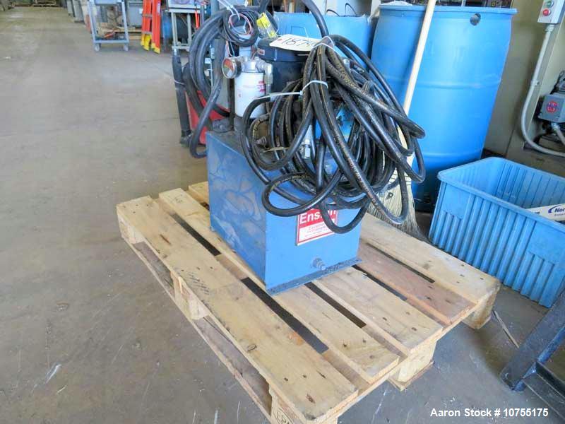 Used Ensign Model 39-3000 Box Dumper – 2500 lb Capacity, 138” Dump Height, 48” Bucket, Hydraulic Pump