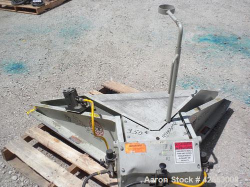 Used IMCS Floor Level Pneumatic Tilt-Table, model 25-6000VP, carbon steel, 2000 pound capacity. 44" x 44" Floor level entry, adjustable wand holder, approximate 52 degree corner tilt angle with vibra...