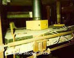 USED: Hot melt stamping press, downacting, 4 post type. 2" diameter threaded rod. Electrically heated platen 23" front-back x 35" left-right. Measurement between posts 29" x 41". 29" daylight. 4" dia...