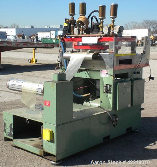 Used Preco Industries Die Cutting Press, Model IRF-200. Platen size 21’’ wide x 15-1/2’’ long, distance between posts 15’’ wide x 10’’ long. Includes a 24’’ wide roll feeder.