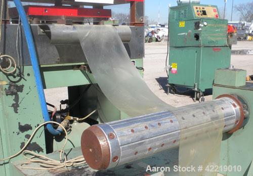 Used Preco Industries Die Cutting Press, Model IRF-200. Platen size 21’’ wide x 15-1/2’’ long, distance between posts 15’’ wide x 10’’ long. Includes a 24’’ wide roll feeder.
