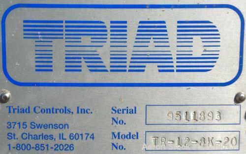 Used Preco Industries Dual Die Cutting Press, approximately 5 tons. (2) Platens, each size 24’’ wide x 12’’ long. Includes a Triad safety curtain, model TR-12-8K-20.