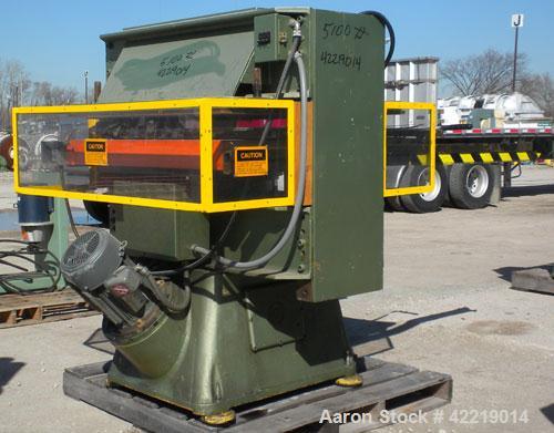 Used Schwabe 35 Ton Hydraulic Die Cutting Press with shuttle table, model DG, floor standing. Ideal press for cutting paper, cardboard, leather, rubber, plastics or textiles. Distance between side fr...