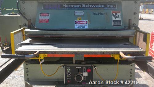 Used Schwabe 35 Ton Hydraulic Die Cutting Press with shuttle table, model DG, floor standing. Ideal press for cutting paper, cardboard, leather, rubber, plastics or textiles. Distance between side fr...