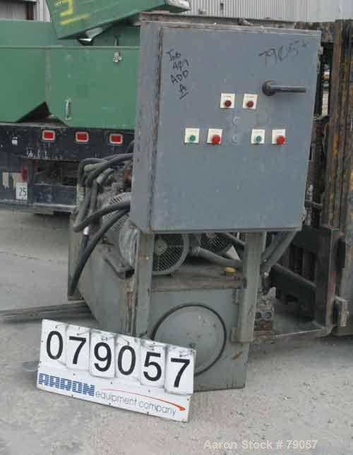 USED: Catching Fluidpower hydraulic power unit. Driven by 2 drives:(1) 15 hp, 3/60/208-230/460 volts, 1765 rpm; (1) 30 hp, 3/60/208-230/460 volts, 1765 rpm. Unit includes heat exchanger and controlpa...