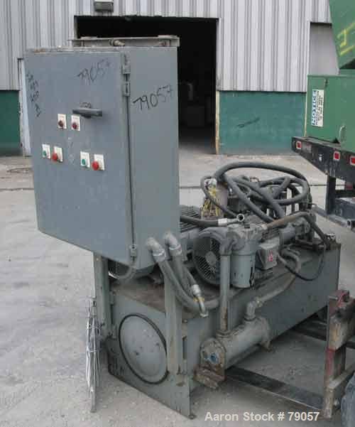 USED: Catching Fluidpower hydraulic power unit. Driven by 2 drives:(1) 15 hp, 3/60/208-230/460 volts, 1765 rpm; (1) 30 hp, 3/60/208-230/460 volts, 1765 rpm. Unit includes heat exchanger and controlpa...