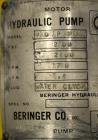 Used Beringer Hydraulic Pump, Model V101P1P1A20. 3hp, 3/60/230/460 volt, 1750 rpm motor. Serial# 4510432.