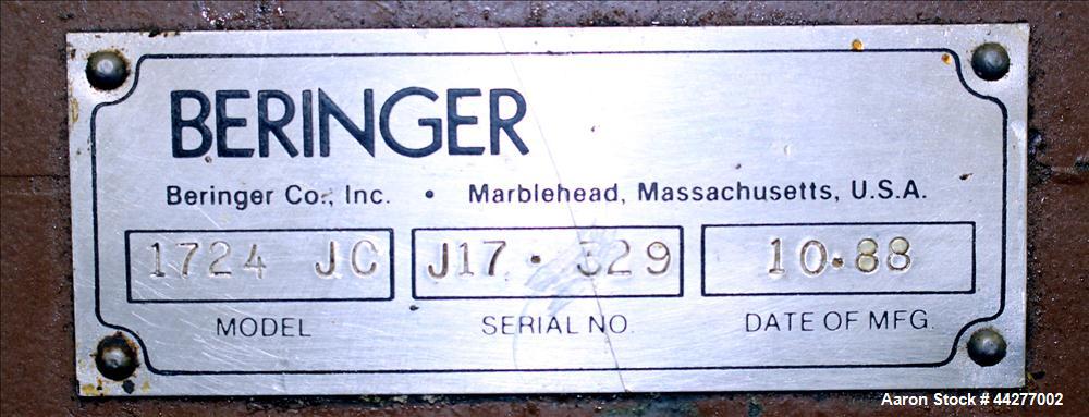 Used Beringer jet cleaner oven, model 1724