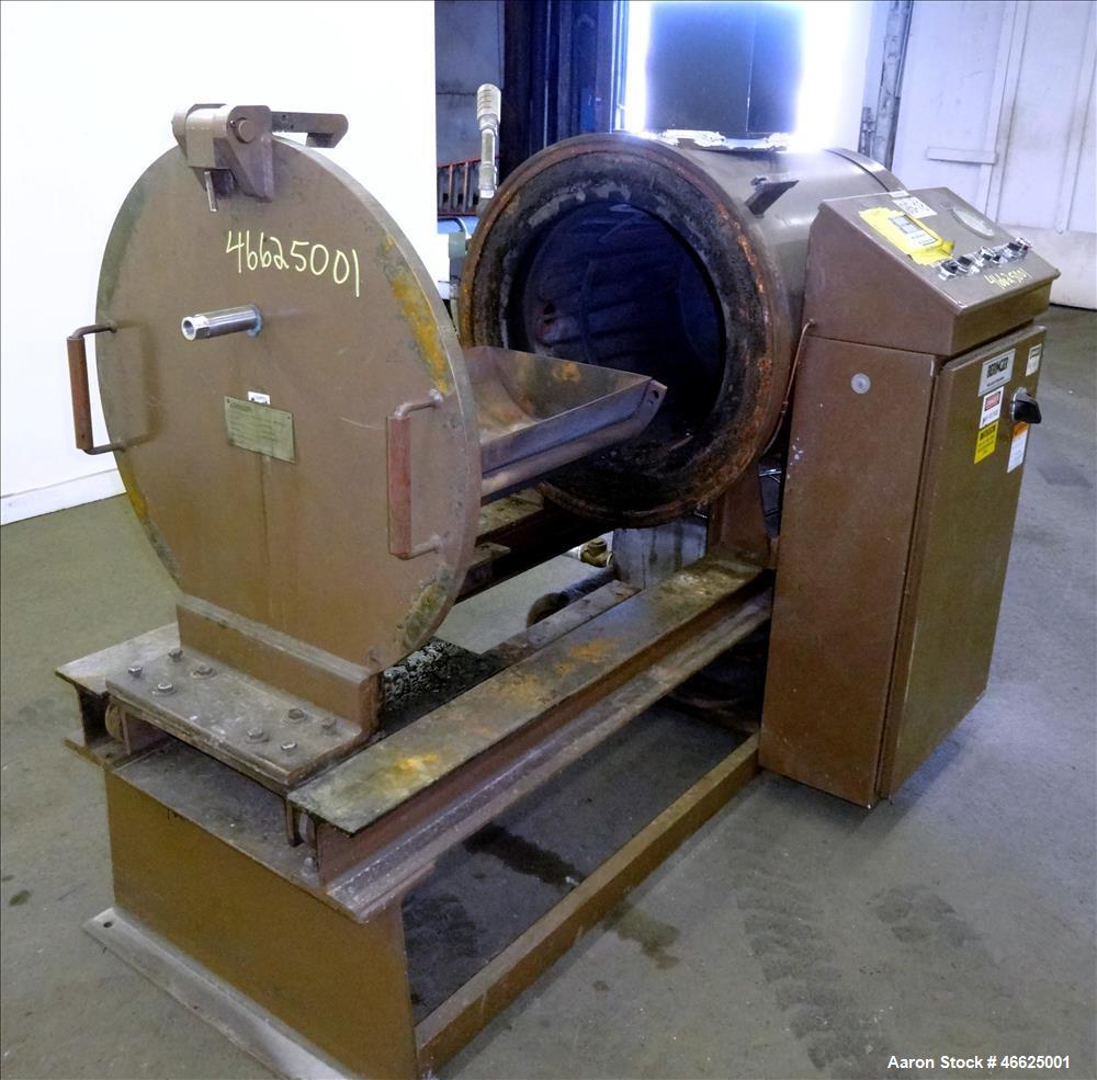Used Beringer Jet Cleaner Oven, Model 1724, Carbon Steel. Approximate 17" Diameter x 24" Long Horizontal Chamber. Roll out parts tray. Maximum operating temperature 950 degrees F. Includes a approxim...
