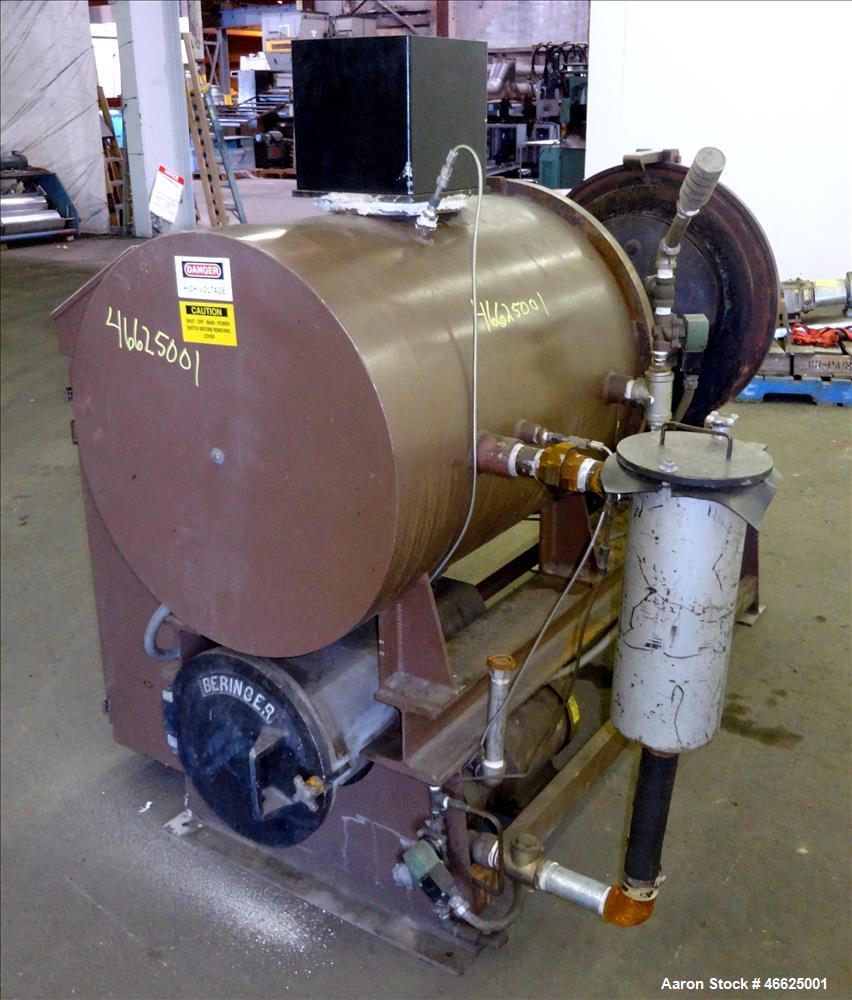 Used Beringer Jet Cleaner Oven, Model 1724, Carbon Steel. Approximate 17" Diameter x 24" Long Horizontal Chamber. Roll out parts tray. Maximum operating temperature 950 degrees F. Includes a approxim...