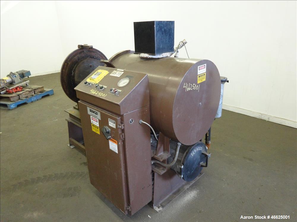 Used Beringer Jet Cleaner Oven, Model 1724, Carbon Steel. Approximate 17" Diameter x 24" Long Horizontal Chamber. Roll out parts tray. Maximum operating temperature 950 degrees F. Includes a approxim...