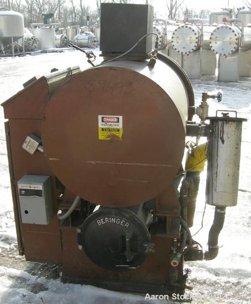 USED: Beringer jet cleaner, model 1724, horizontal arrangement. 20" diameter x 27" deep working chamber, quick clamp cover. Unit includes cleaning tray and control panel. Mounted on a frame.