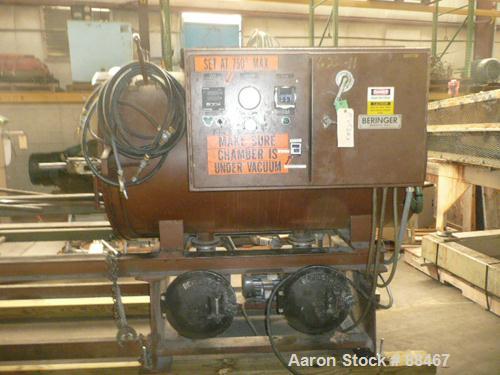Used Beringer Jet Cleaner, Model 2448. Approximately 24" diameter x 48" long chamber. Roll out parts tray. Maximum operating temperature 750 deg F. Includes an approximate 5 hp vacuum pump and a cont...