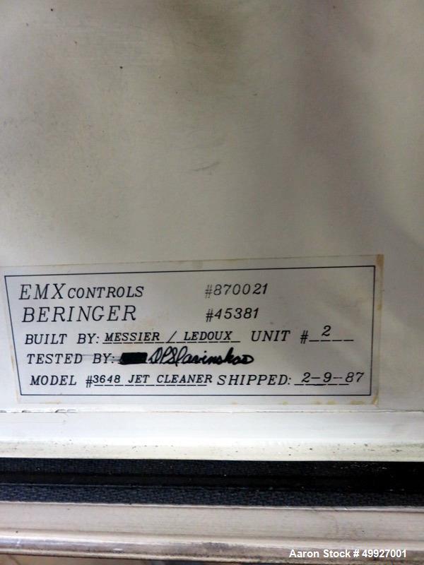 Used Beringer Jet Cleaner, Model JCP3648 Electric Burn Off Oven.