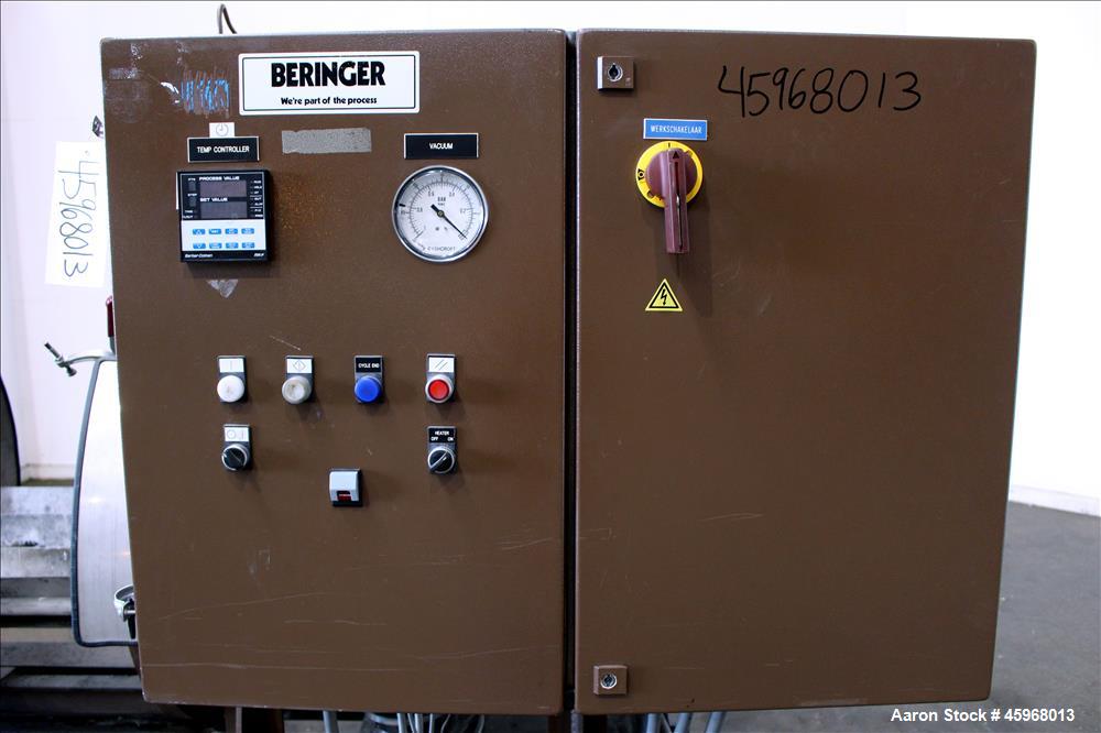 Used Beringer Jet Cleaner, Model JPC 1724. Approximately 17" Diameter x 24" long horizontal chamber. Roll out parts tray. Maximum operating temperature 950 degrees F. Maximum operating pressure 0 psi...