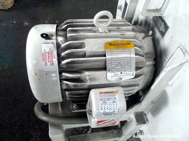 Used Kice Aspirator System, Model 6DT8-4. Approximate 1000 pounds per hour capacity. Includes a 3hp blower, cyclone, rotary valve, bunting magnet and motor starters. Base mounted, serial# 196373, bui...