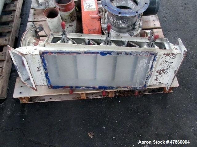 Used Kice Aspirator System, Model 6DT8-4. Approximate 1000 pounds per hour capacity. Includes a 3hp blower, cyclone, and a rotary valve. Serial# 182787, built 2002.