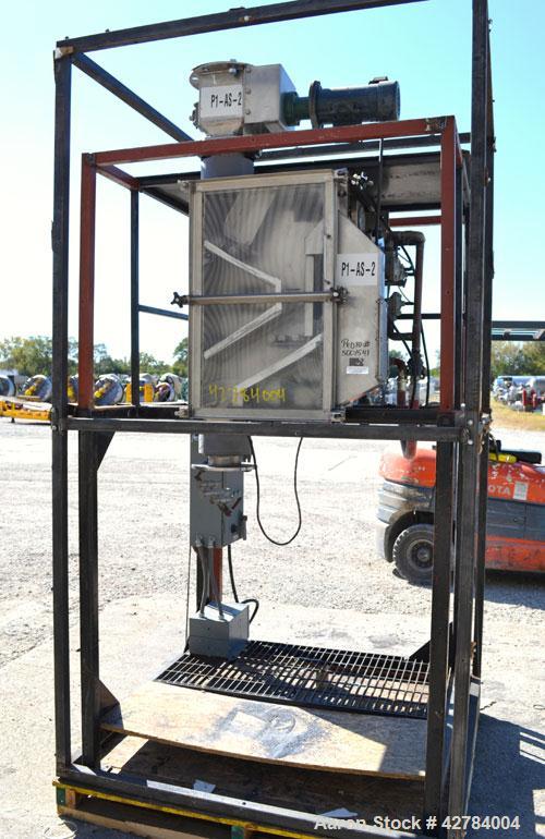 Used Pellertron Kinetic Dedusting System consisting of: (1) Pelletron kinetic deduster, model P10, 301 stainless steel. Rated 1000 pounds an hour ( 500 kg/hr). Primary and secondary air wash decks. T...