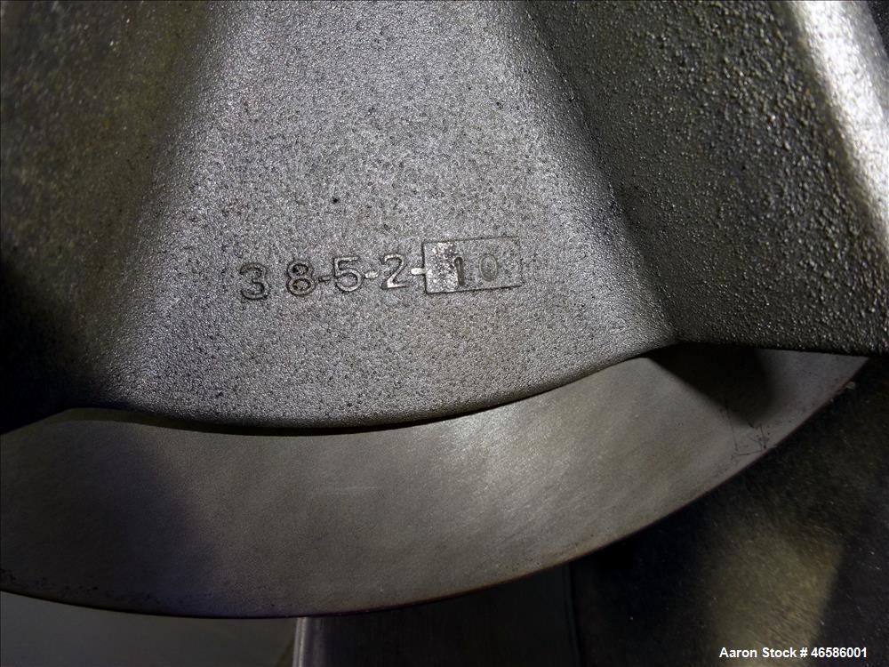 Used Pelletron Dedusting System, Model P1, 304 Stainless Steel. Rated up to 150 pounds per hour, bulk density 32-36 pounds per cubic foot. Removes dust particles 1.6 to 500 microns, streamers less th...