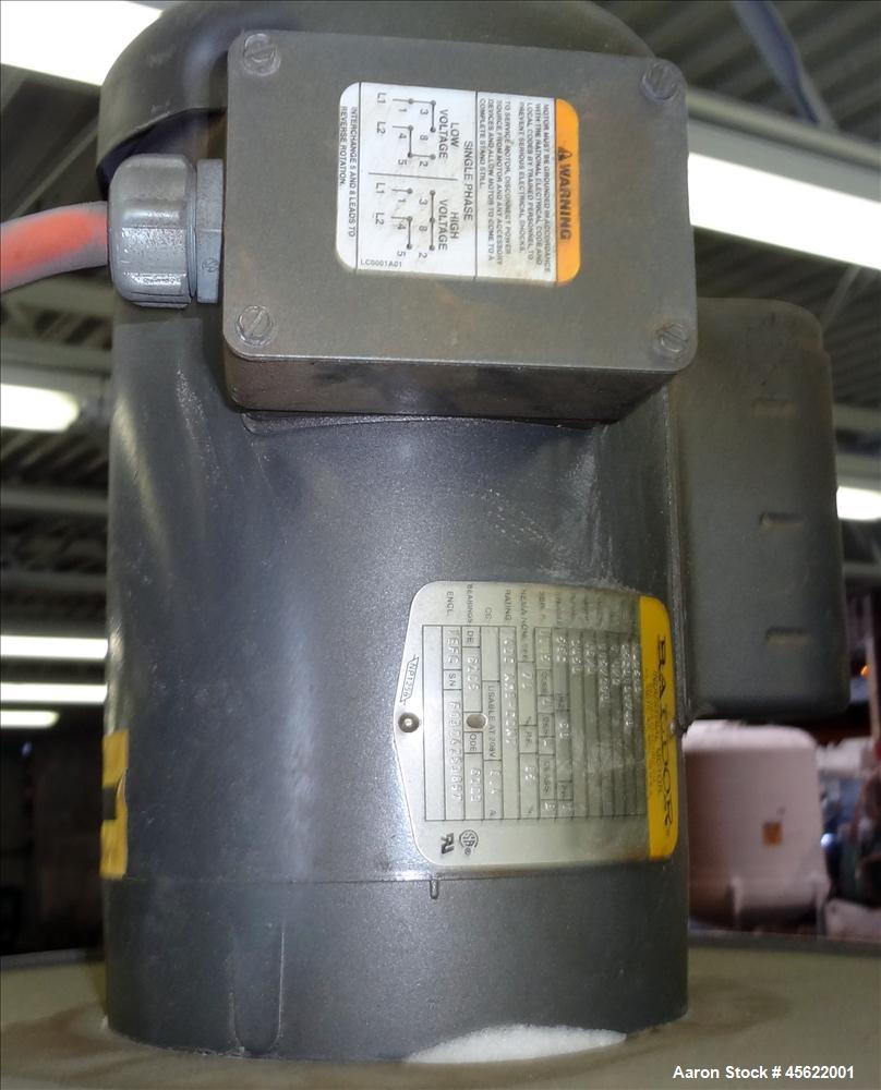 Used Pelletron Gravity Deduster, Model P5 Hoerbiger, Carbon Steel. Capacity range approximately 100-600 pounds per hour. Top mounted blower with 1-1/2 hp, 3450 rpm, 115/230 volt motor. Includes top m...