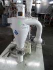 Used Kice Aspirator System, Model 6DT8-4. Approximate 1000 pounds per hour capacity. Includes a 3hp blower, cyclone, rotary valve, bunting magnet and motor starters. Base mounted, serial# 196373, bui...