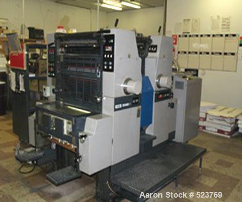 USED: 1996 Ryobi 582-H, 26m impressions printer. With Royce recirculator, Accel hot air dryer and Accel spray powder. Good r...