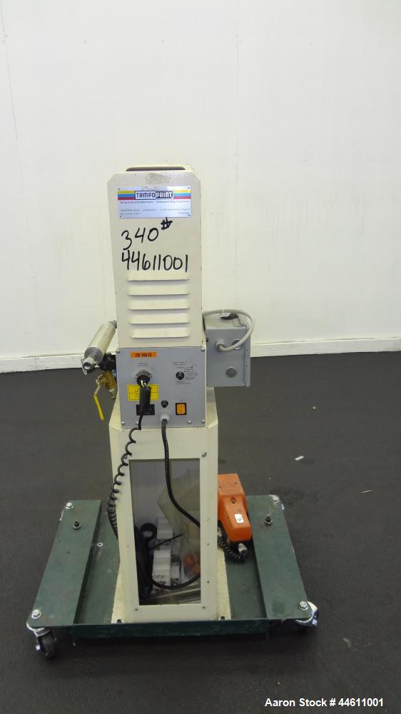 Used Tampo Print Pad Printer, Model Hermetic 61. Single cycle, approximately 1300-1400 per hour. Ink doctoring cup 60 mm, cliché size 70 mm x 140 mm, maximum print image size 55 mm. Includes foot ped...