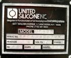 USED: United Silicone UNI Printer Pad Printer, model UP505. (4) Head, foot pedal control. 1/60/120 volt, 6 amp, 720 watt. Max print diameter 4-1/2