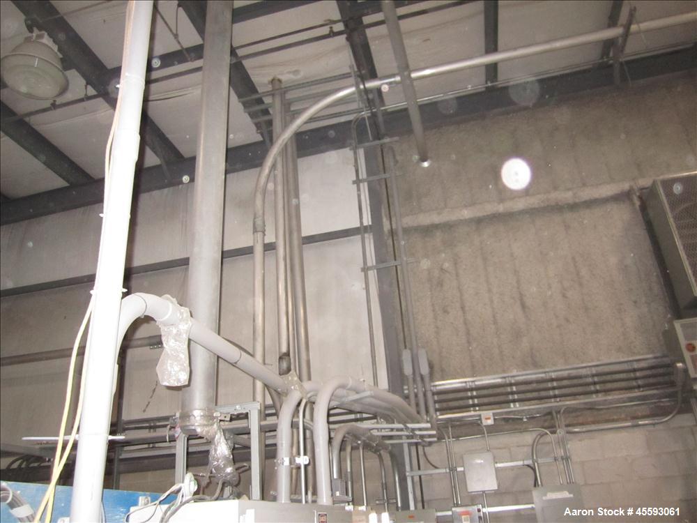 Used Main Silo weight control system consisting of: Hopper, Mettler Toledo model partner plus digital read-out controller, roller top conveyor, KM model system 2020 controller system, Nucon system, b...