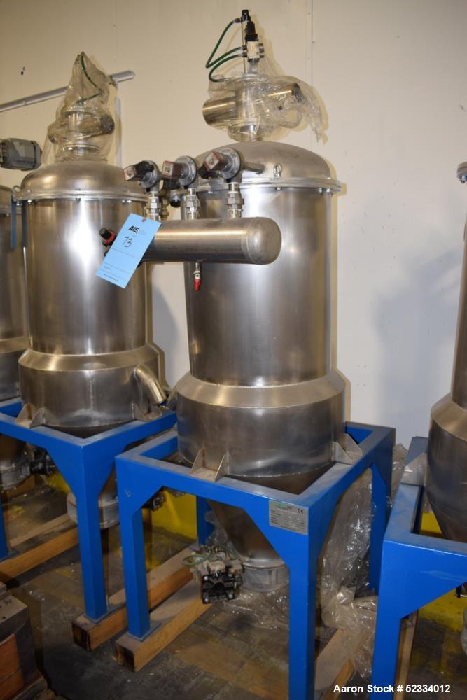 Used Grace-M Plastic Solution Stainless Steel Vacuum Loading Hopper. With mounting frame. Series# 1501001, built 2015