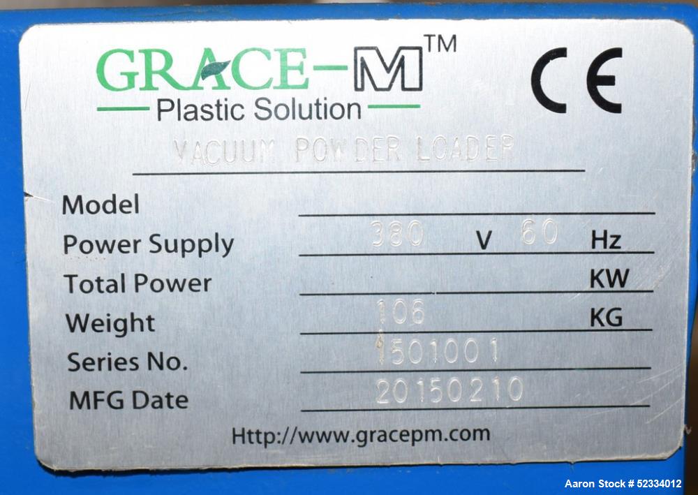 Used Grace-M Plastic Solution Stainless Steel Vacuum Loading Hopper. With mounting frame. Series# 1501001, built 2015
