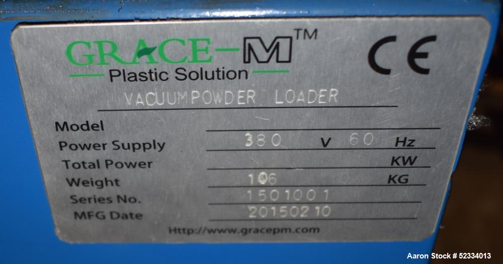 Used Grace-M Plastic Solution Stainless Steel Vacuum Loading Hopper. With mounting frame. Series# 1501001, built 2015