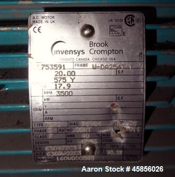 Used Blower Engineering Rotary Lobe Blower, Model Tri Lobe TL6