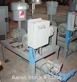 USED: Compressor Engineering vacuum conveying system consisting of (1) Roots horizontal rotary positive displacement blower, model 33URAI-J, max approximate 197 cfm at 3600 rpm, 2" NPT inlet/outlet, ...